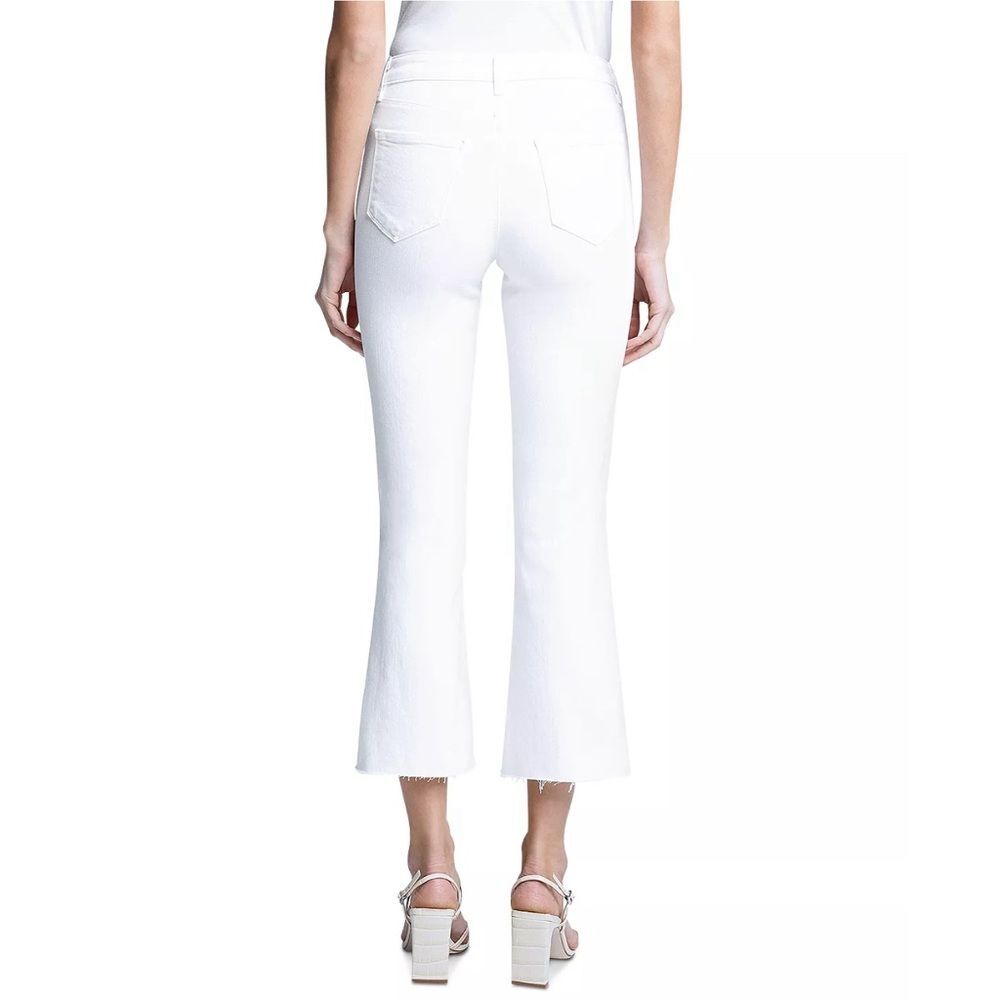 L'Agence Kendra High-Rise Crop Flare Jeans White, NWT, Size 28